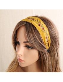 Ethnic Embroidery Lace Girl Headband Rural Girl Wind Suede Floral Fabric Headband Hair Accessories