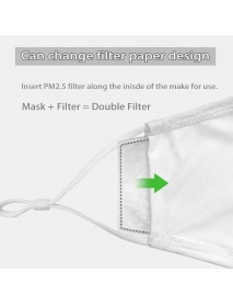 Cat Print Dustproof Mask PM2.5 Filter Gasket Non-disposable Mask with Breathing