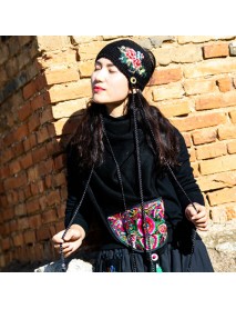 Embroidered Printed Hat Floral Knitted Heandband