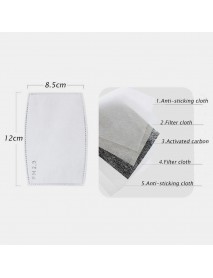 2Pcs PM2.5 Filter Dustproof Mask With Breathing Mask Food Mask Pattern