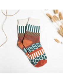 Christmas Casual Sheath Tribal Women Socks Five Pairs For A Set Sock
