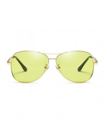 Color-changing Anti-UV Sunglasses Retro Metal Polarized Driving Night Vision Goggles