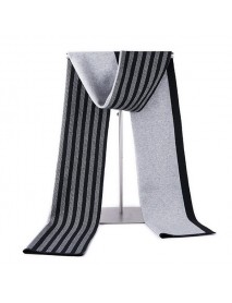 Mens Classic Winter Warm Knitted Shawl Striped Windproof Thickening Scarf Ultra Soft Neck Gaiters
