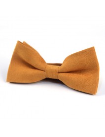 Men Solid Double Layer Bowknot Formal Suit Corduroy Business Bow Tie