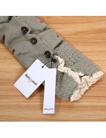 Bang good Women Girl Knitting Boots Long Tube Stockings Lace Button Decorative Legs Protective Socks Hosiery