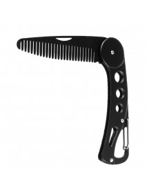 Pocket Foldable Beard Styling Comb Male Shaving Comb Portable Stainless Steel Mustache Brush