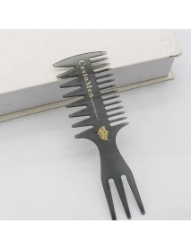 Retro Men's Head Comb Big Back Shape Comb Wide Tooth Head Insert Comb Fork Hair Scissors Tool