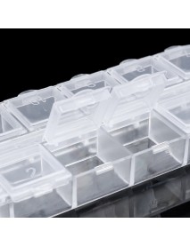 12 Grid Jewelry Pill Case Organizer Double Row Independent Open Lid Storage Box