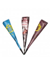 9PCS Henna Tattoo Temporary Cones Cream Set Drawing Finger Body Art Hand-painted Tattoo Makeup Stencil