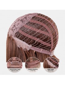 Synthetic Wig New Arrival Orange Colored  Fashion Long Natural Wave Wigs With Bangs High Temperature Fiber