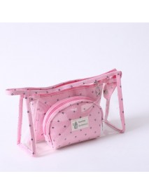 3pcs/set Travel Cosmetic Bag Small Beauty Case Transparent Make Up Pouch Professional Toiletries Case Women Fashion Necessaire