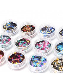 12 Color Mixed Color Nail Glitter Sequins