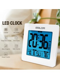 Baldr Digital Alarm Clock Thermometer LCD Backlight Calendar Indoor Temperature Meter Watch Desk Snooze Timer Kids Table Clock