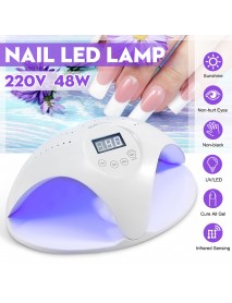 220V 48W LED Smart Therapy Machine Dual Light Source Nail UV Lamp Infrared Sensing Quick-drying