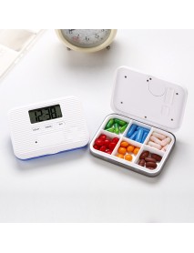 LCD Digital Timer Pill Box 5 Alarms Electric Clock Reminder Pill Case