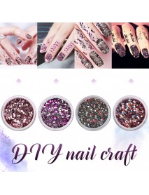 10ml Set Of 4 Bottles Of Ultra-fine Glitter Ultra-thin Small Sequin Gradient Color Nail Glitter Set