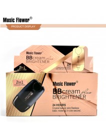 2 in 1 BB Cream+Brightener 24 Hours Lasting Waterproof Makeup Base Moisturizer Cheek Concealer Natural Foundation