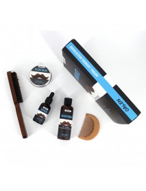 6pcs Men Beard Grooming Kit Growth Beard Balm Oil Beard Comb Brush Wash XMAS GIFTS
