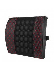 12V Electric PU Leather Lumbar Massager Pad Pillow Waist Support Car Home Office Heated Cushion