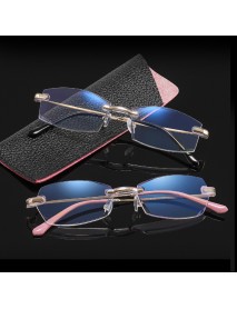 Anti-blue-light & Anti-ultraviolet Trimmed Frameless Presbyopic Glasses Metal Reading Glasses