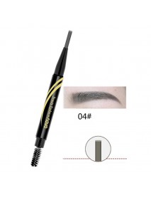5 Colors Double Head Eyebrow Pen Automatic Rotate Pen Thrush Belt Brush