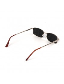Metal Frame Pinhole Glasses Eyewear Eyesight Vision Improve Training Reading Glasses