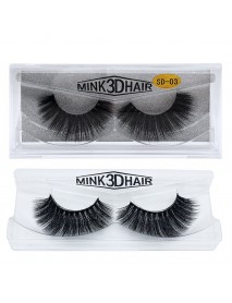 1Pair 3D Mink Hair Black False Eyelashes Makeup Cosmetics Handmade Thick Natural Long