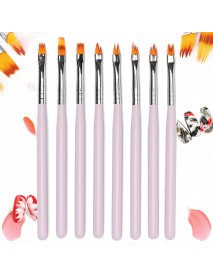 8pcs/set Acrylic Painting Brush Drawing UV Gel Flower Gradient Pen Nail Art Tool