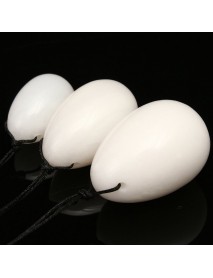 3Pcs Comfortable Set Massage Natural White Jade Eggs  Exercise Ball