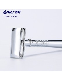 BAILI BD191 Manual Chrome Beard Shaving Barber Shaver 5 Platinum+ Blades Case