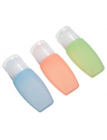 3pcs Silicone Refilliable Bottles Travel Set & Makeup Brushes Cleaner Lotion Cream Shampoo Container