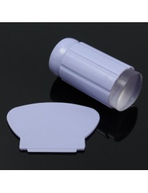 Transparent Clear Silicone Nail Art  Polish Stamper Stamping Printer  Plate Scraper Set