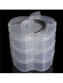 3 Layers Portable Clear Plastic Case Makeup Organizer Nail Decoration Storage