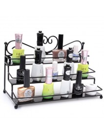 3 Tiers Alloy Nail Polish Display Organizer Rack Stand Cosmetic Makeup