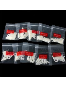 500Pcs Shape Natural Color White Acrylic False Nail Tips Full Nails