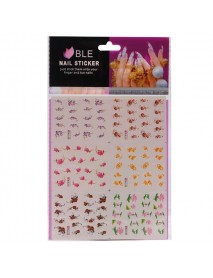 3D Colorful Flower Water Transfer Nail Stickers