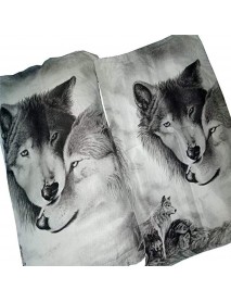 3 PCS Bedding Sets 3D Animal Wolf Head Printing Quilt Cover Pillowcase For Full Size