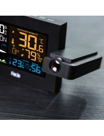 FanJu FJ3391 Weather Station Alarm Clock with Projection Weather Monitor Calendar Backlight Desk Clock