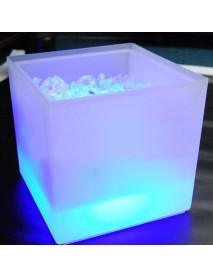 LED Ice Bucket Double RGB Color Layer Square Bar KTV Beer Ice Bucket
