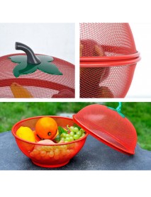 Apple Shape Mesh Fresh Fruits Storage Drain Basket Keep Flies Insects Out Storage Baskets Filter