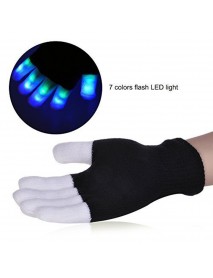 7 Mode LED Finger Lighting Flashing Glow Mittens Gloves Rave Light Festive Event Party Supplies