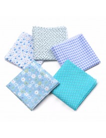 5PCS/Set 19.7'' Series Fabric Cotton Bundles Fat Quarters Polycotton Material Florals Gingham Spots Non Woven Fabric