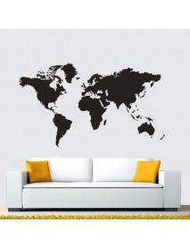 Modern House Removable World Map Wall Sticker Decoration For School Office House Wall  Decor Design