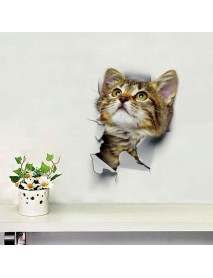 3D Cute Cat Wall Sticker Toliet Stickers  Decorations Creative Animal Wall Stickers