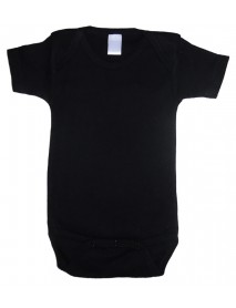 Black Interlock Short Sleeve Onezies