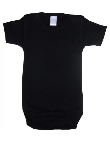 Black Interlock Short Sleeve Onezies