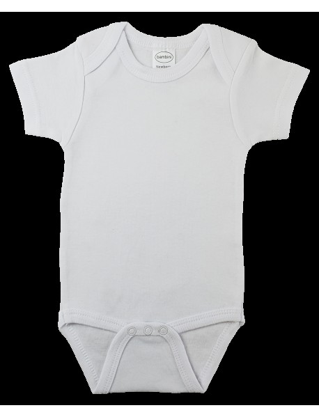 White Interlock Short Sleeve Onezies