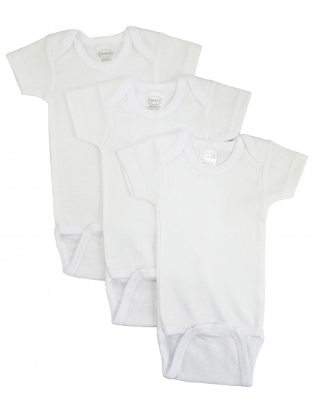 White Short Sleeve One Piece 3 Pack