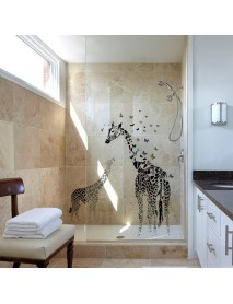Honana DX-368 3D Giraffe Colorful Butterfly Wall Sticker Removable Home Decor Bedroom Art Applique