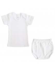 White Interlock T- Shirt & Panty Set